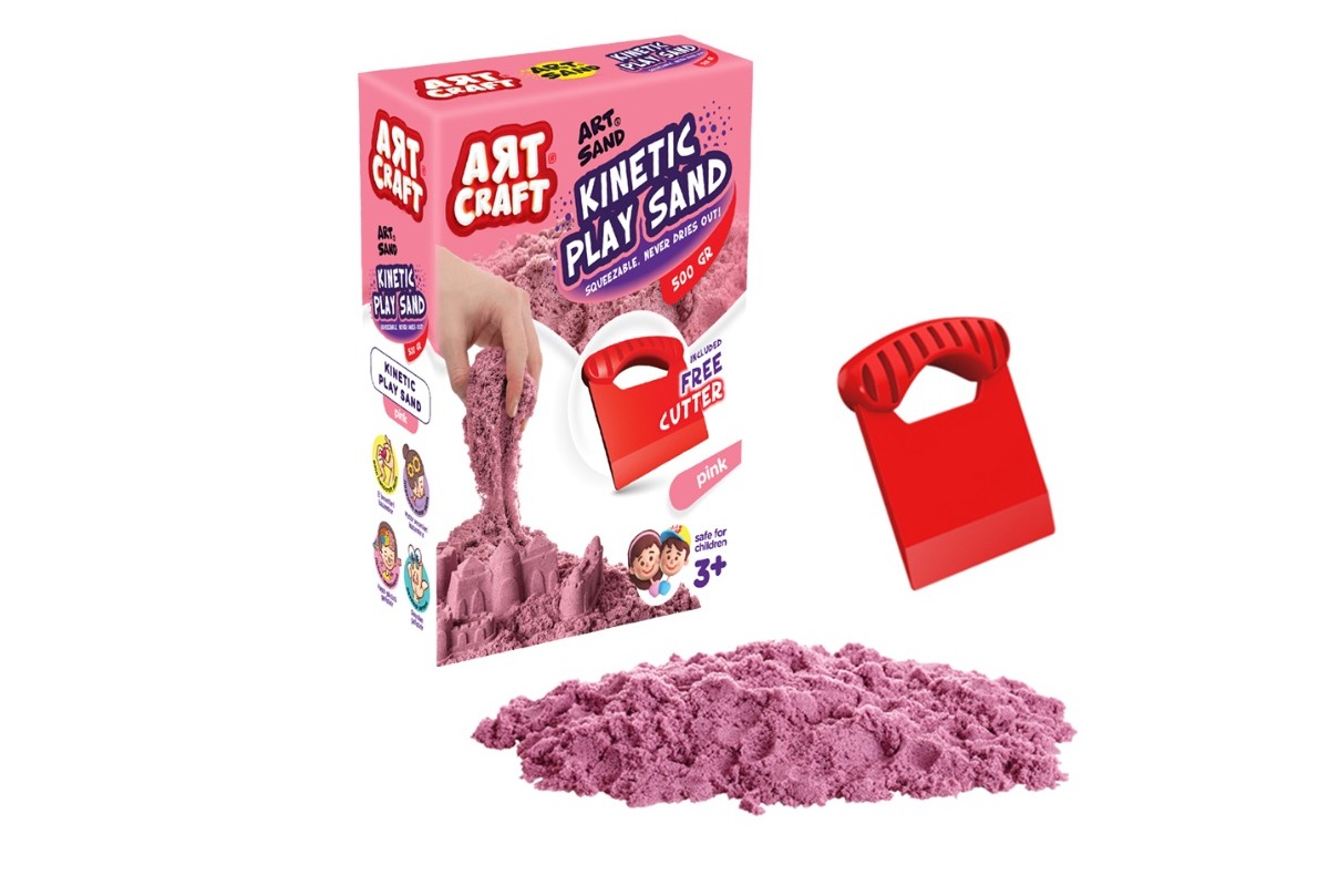 BD-03688 AKSESUARLI PEMBE KİNETİK OYUN KUMU 500 GR