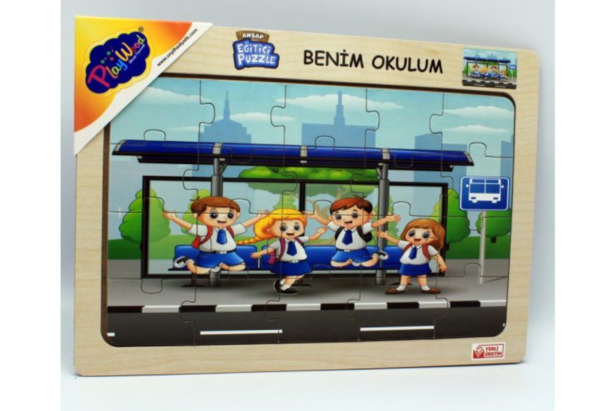 BD-101/102/103/104 AHŞAP EĞİTİCİ PUZZLE / BENİM OKULUM BD-104