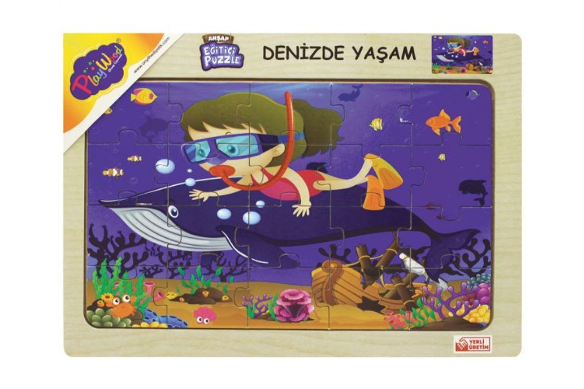 BD-187/188/189/190  AHŞAP EĞİTİCİ PUZZLE DENİZDE YAŞAM BD-190