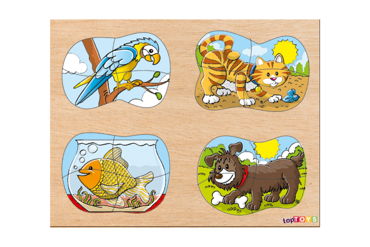 CS-7044 4'ï¿½ 1 ARADA EVC?L HAYVANLAR AH?AP PUZZLE 22,6X29,5 CM