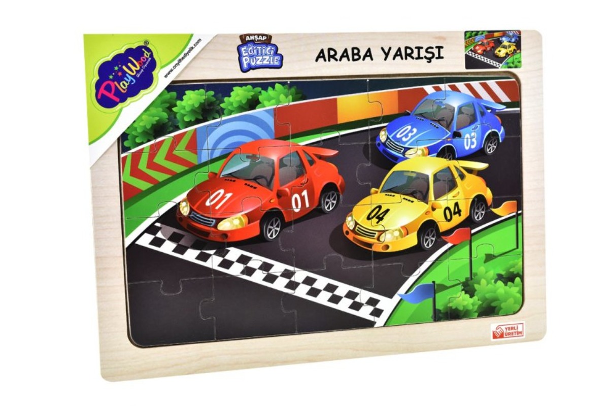 BD-93/94/95/96 AHŞAP EĞİTİCİ PUZZLE ARABA YARIŞI BD-96